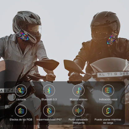 Auricular Moto Casco Bluetooth V20 Manos Libres Rgb