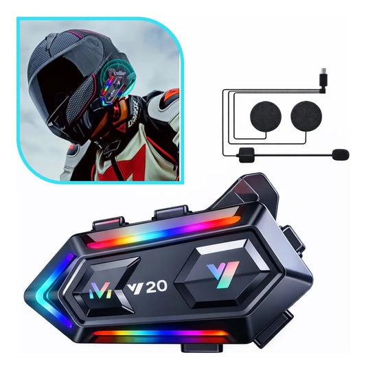 Auricular Moto Casco Bluetooth V20 Manos Libres Rgb