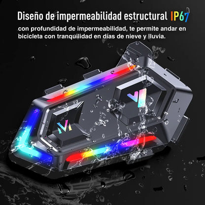 Auricular Moto Casco Bluetooth V20 Manos Libres Rgb